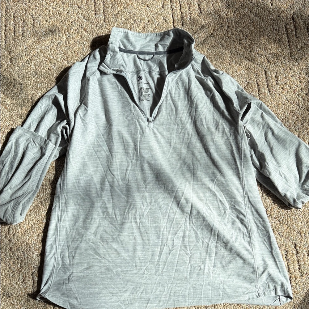 All in Motion Light Gray Quarter-Zip Pullover